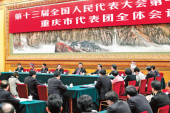 習近平総書記ら　全人代第1回会議の代表団審議に参加